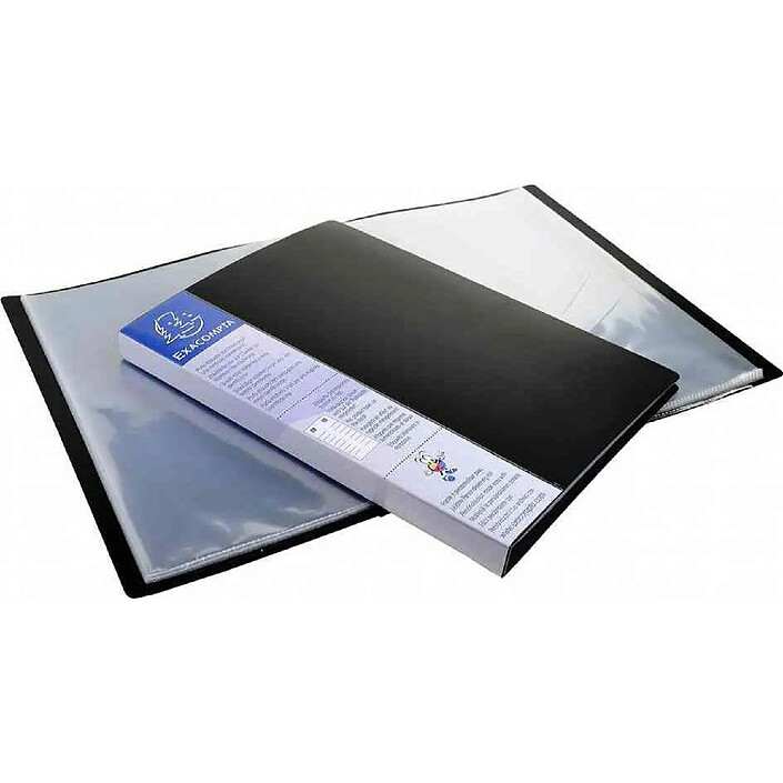 EXACOMPTA Protège-documents UPLINE PP Opaque 30 pochettes 60 vues Noir x 12