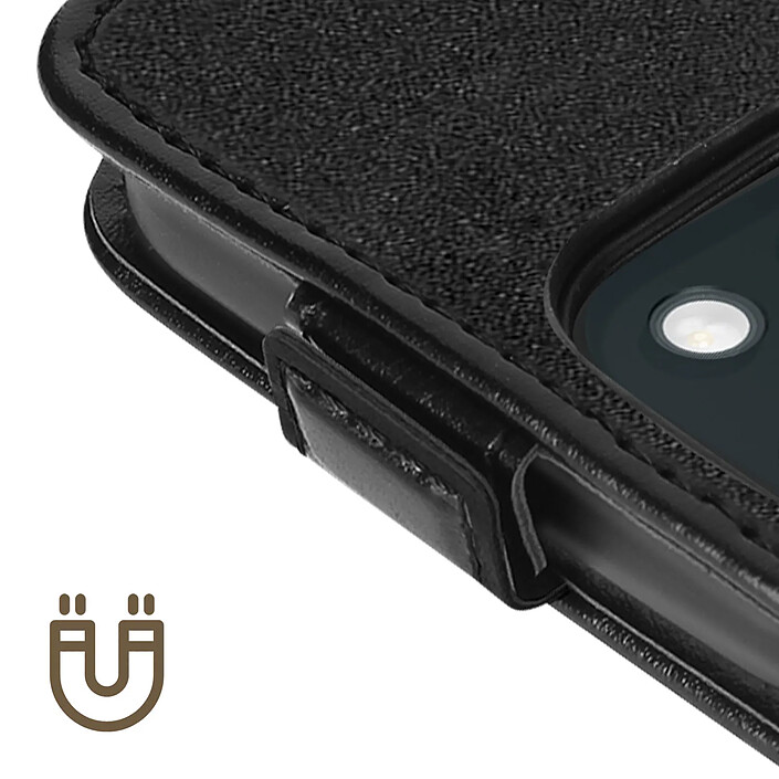 Acheter Avizar Étui pour iPhone 15 Clapet Vertical avec Porte-carte Noir
