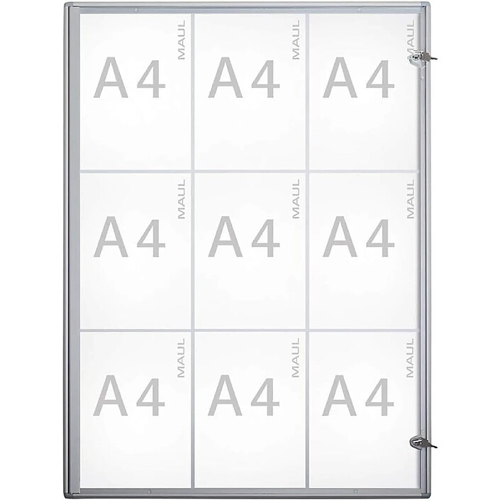 MAUL Vitrine MAULextraslim 9 x A4 Aluminium
