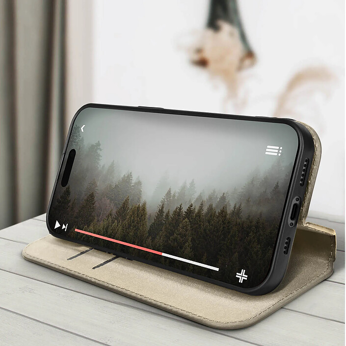 Acheter Avizar Étui pour iPhone 15 Porte-carte Support Vidéo Clapet Magnétique Or