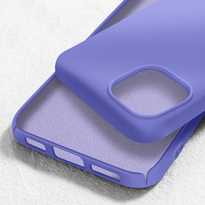 Coque pour iPhone 15 Plus Silicone Premium Semi rigide Mate Douce Violet clair pas cher