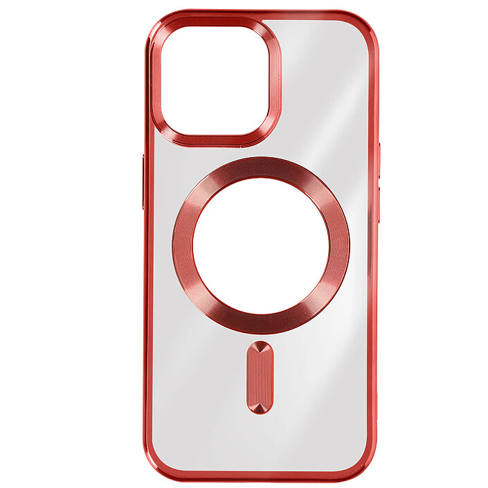 Avizar Coque pour iPhone 15 Pro Max en Silicone Chromé Compatible MagSafe Rouge