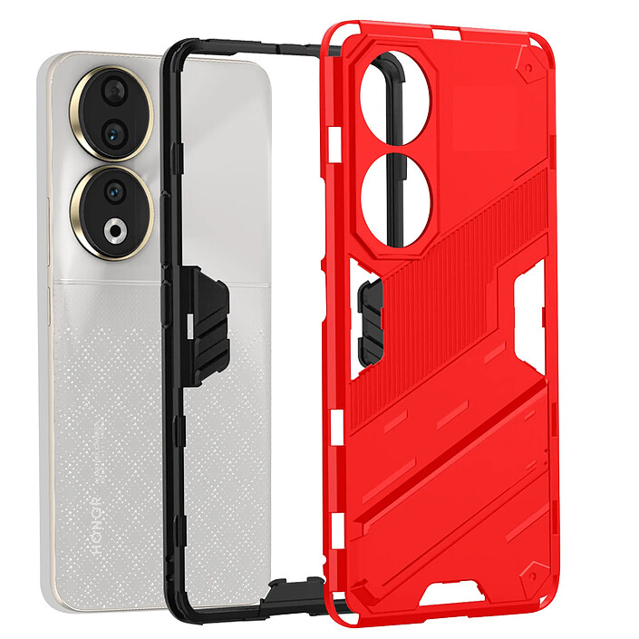 Avis Avizar Coque pour Honor 90 Hybride Antichoc Support Béquille Support Rouge
