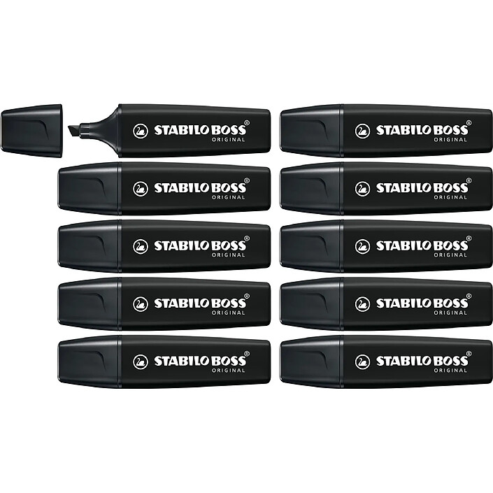 STABILO Marqueur BOSS ORIGINAL Marker Noir x 10