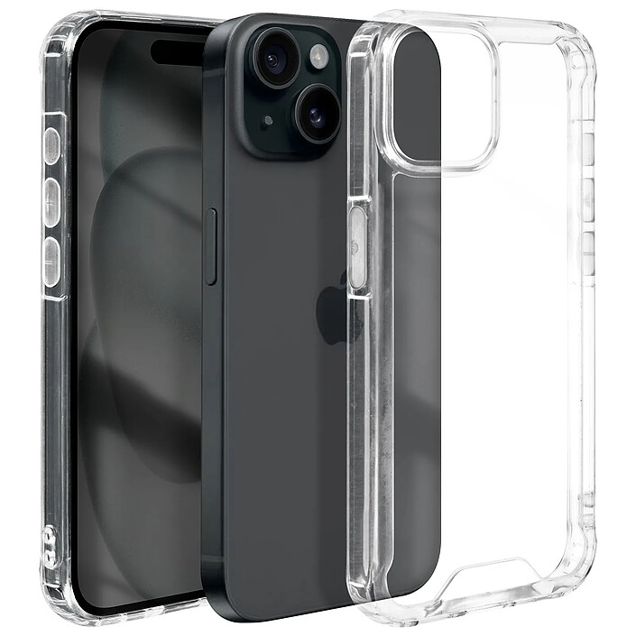 Avizar Coque pour iPhone 15 Dos Rigide Coins Bumper Antichoc Transparent