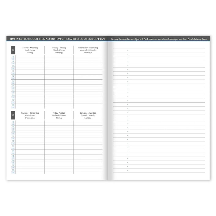CLAIREFONTAINE Agenda Scolaire When 21, 21x29,7 112p semaine sur 2 pages pas cher