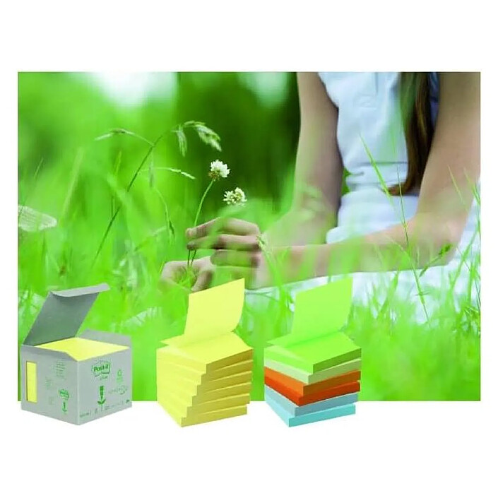 Acheter POST-IT Lot de 6 Bloc-note adhésif Recycling Z-Notes, 76 x 76 mm Jaune