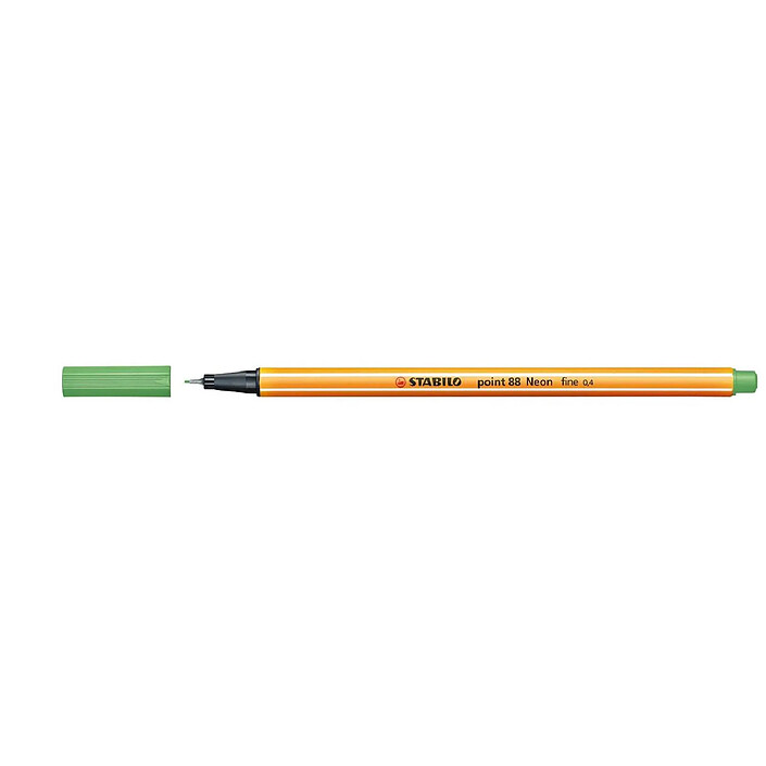 STABILO Stylo-Feutre POINT 88 Pointe Fine 0,4 mm Vert FLUO x 10