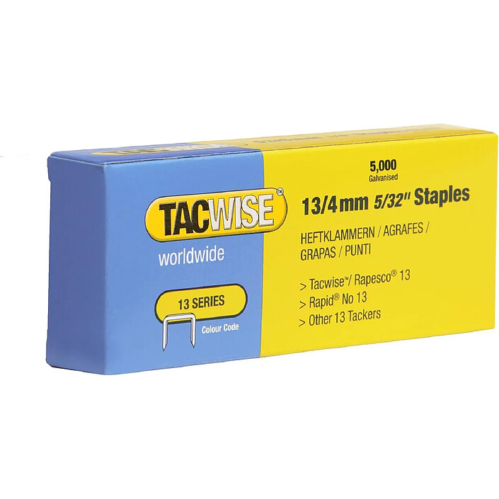 TACWISE Boite de 5000 Agrafes 13/4 mm, fin, galvanisé