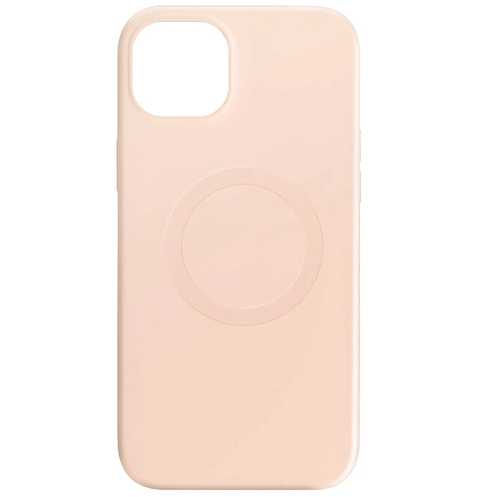 Avizar Coque Magsafe pour iPhone 15 plus Silicone Soft-touch Mag Cover Rose poudré