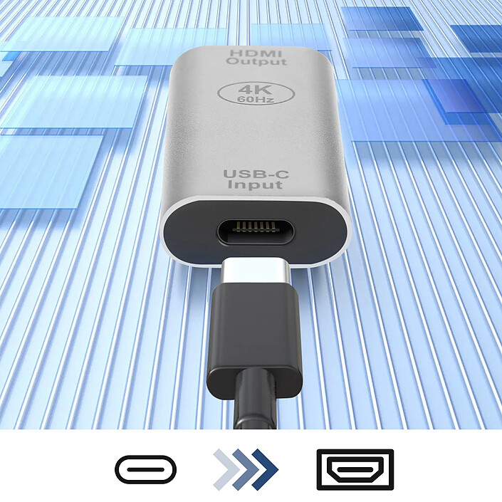 Avis Avizar Adaptateur USB-C femelle vers HDMI femelle 4K Design Compact