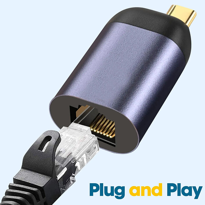 Avizar Adaptateur USB-C vers Ethernet Débit 100Mbps Design Compact pas cher