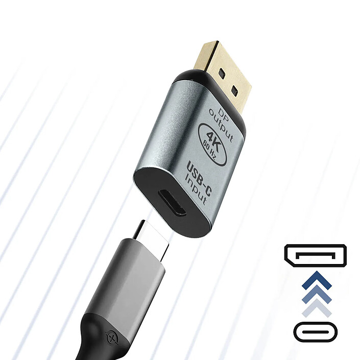 Avis Avizar Adaptateur Vidéo USB-C femelle vers DisplayPort mâle Design Compact