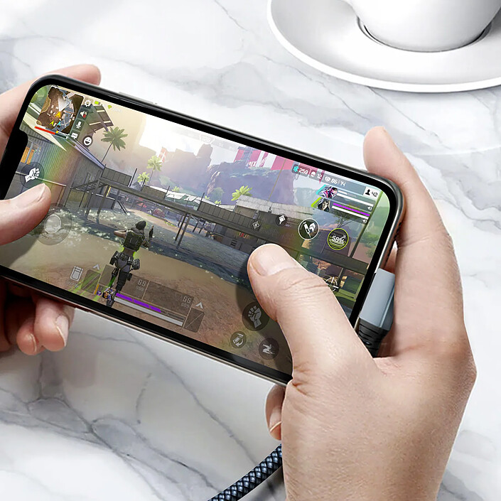 Avizar Câble USB-C 3 en 1 Charge 100W Résolution 4K Transfert 20Gbps Coudé 2m pas cher