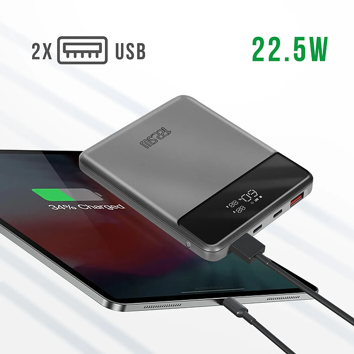Acheter 4smarts Powerbank 20000mAh 2 USB-C 100W + 2 USB 22.5W Enterprise Slim Gris