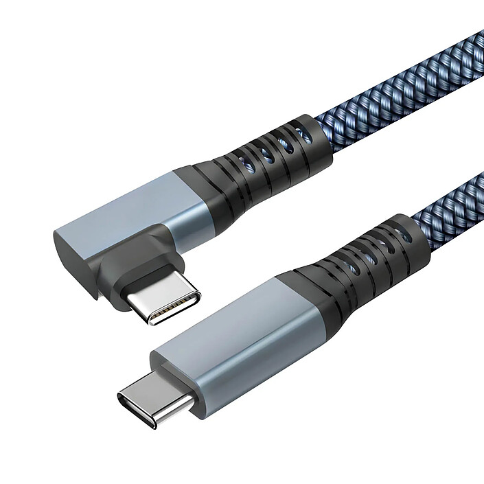 Avizar Câble USB-C 3 en 1 Charge 100W Résolution 4K Transfert 20Gbps Coudé 2m