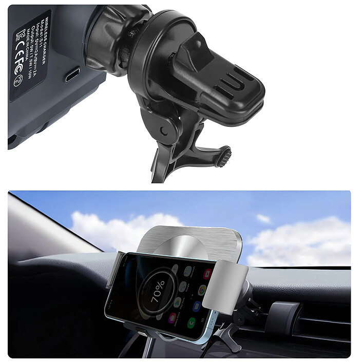Avis Avizar Support Voiture QI pour Smartphone Pliable type Fold (tout modèle) Argent /
