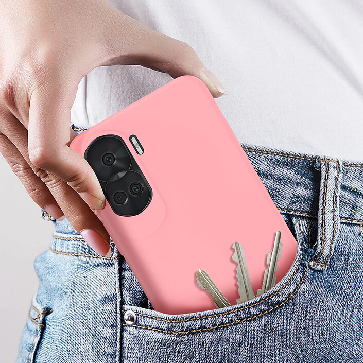 Acheter Avizar Coque pour Honor 90 Lite Semi-rigide Soft-touch Fast Cover Rose poudré