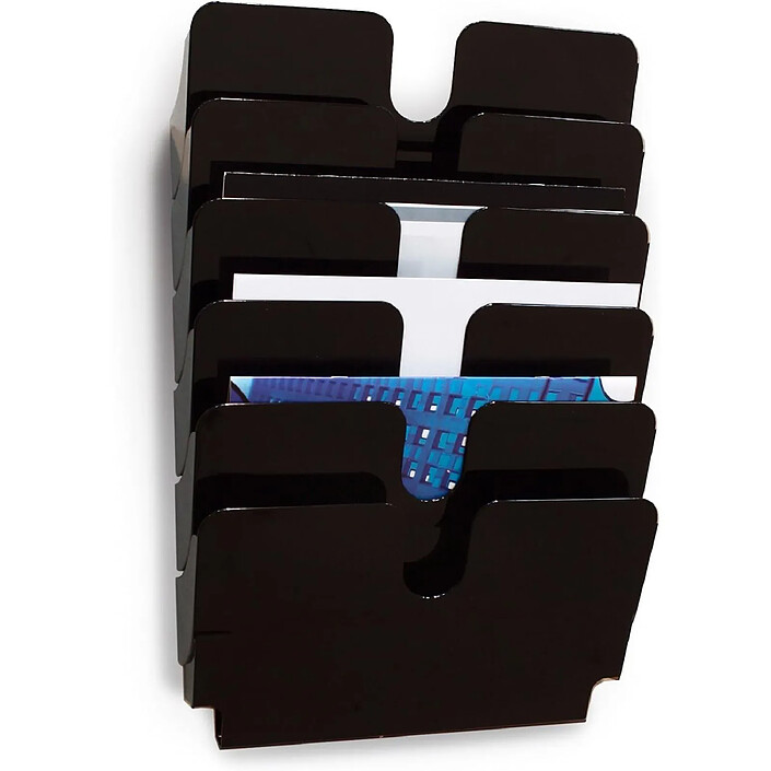 DURABLE Kit présentoir mural 'FLEXIPLUS 6' A4 à l'italienne Cap 23mm Noir