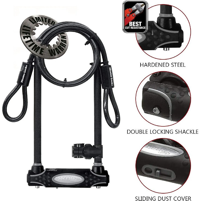 Acheter MASTER LOCK Antivol U avec Câble à Clé 8285EURDPRO