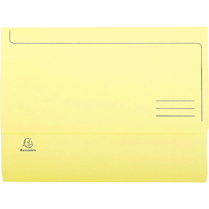 EXACOMPTA Paquet de 50 chemises à poche SUPER en carte 210g A4, coloris jaune canari x 3