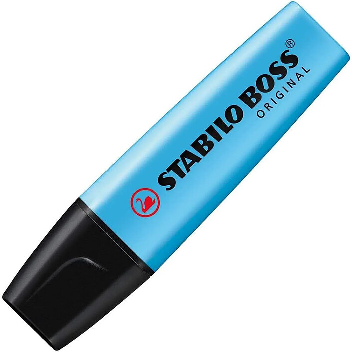 STABILO Surligneur BOSS ORIGINAL Rechargeable Pointe Biseautée 2-5 mm - Bleu x 10