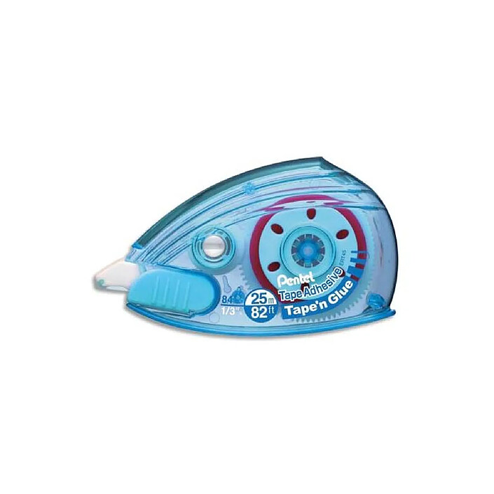 PENTEL Roller de colle Tape'n Glue ERT45 - 8,4mm x 25m Bleu x 12