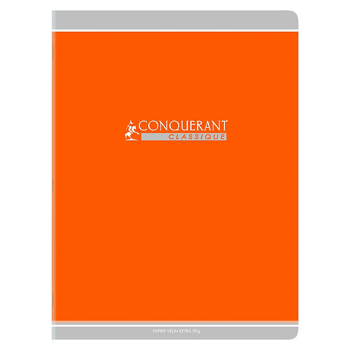 CONQUÉRANT Cahier conquérant classique agrafé 24 x 32 cm 96P 90G grands carreaux orange x 40