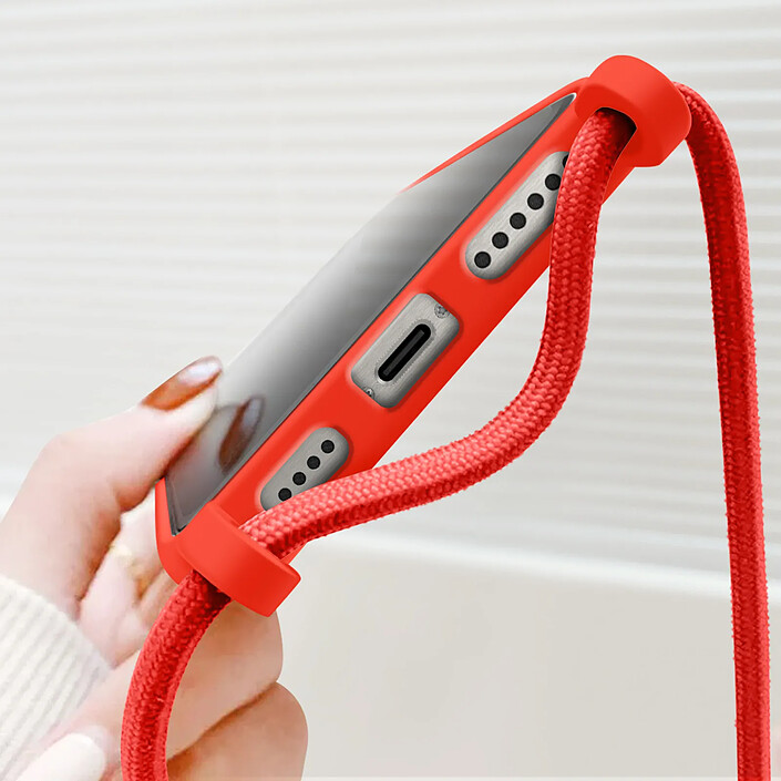 Avizar Coque Cordon pour iPhone 15 Pro Max Lanière Tour du Cou 80cm série Corda pas cher