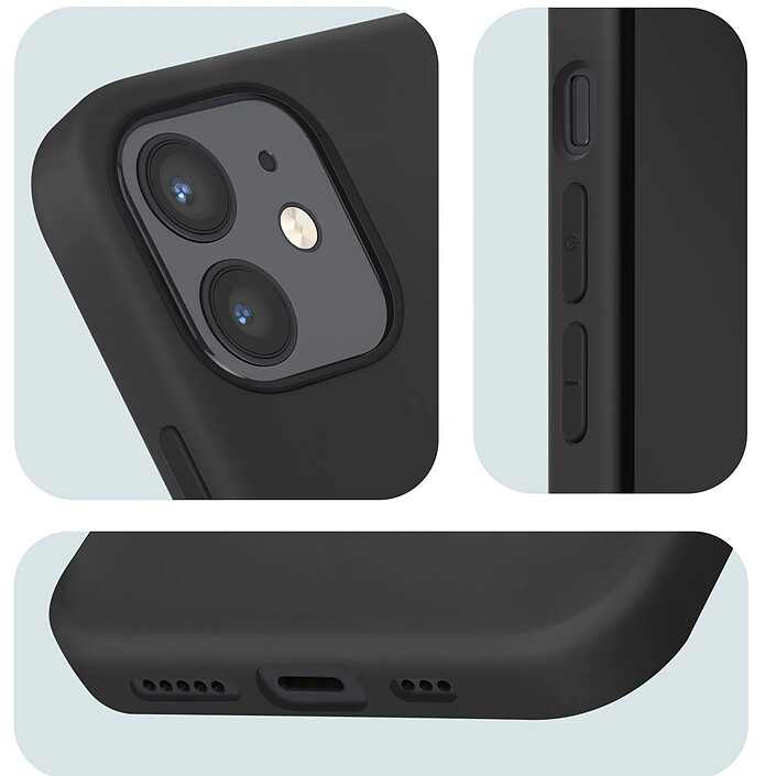 Avizar Coque pour iPhone 12 et iPhone 12 Pro Silicone Souple Classic Case Noir pas cher