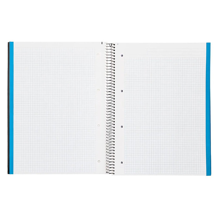 Acheter LIDERPAPEL Cahier spirale Jolly A4 280p 75g quadrillé 5x5mm microperforé 4 trous - Noir