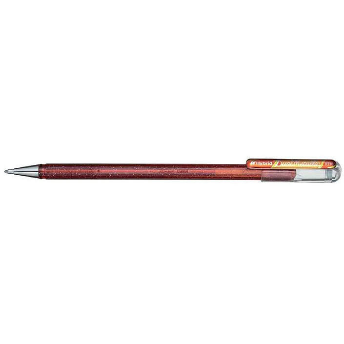 PENTEL Stylo roller Hybride encre gel 'Dual Pen', orange/jaune x 12
