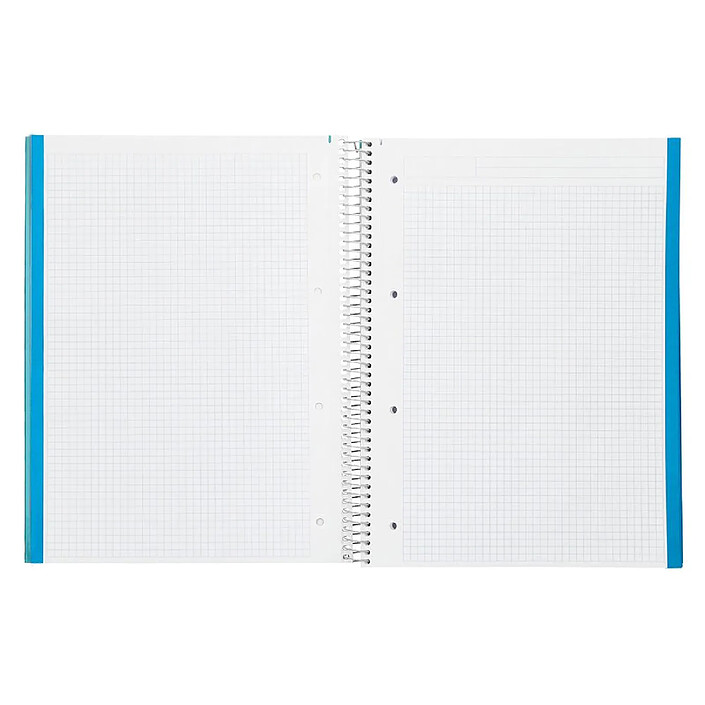 Avis LIDERPAPEL Cahier spirale Jolly A4 280p 75g quadrillé 5x5mm microperforé 4 trous - Bleu Ciel