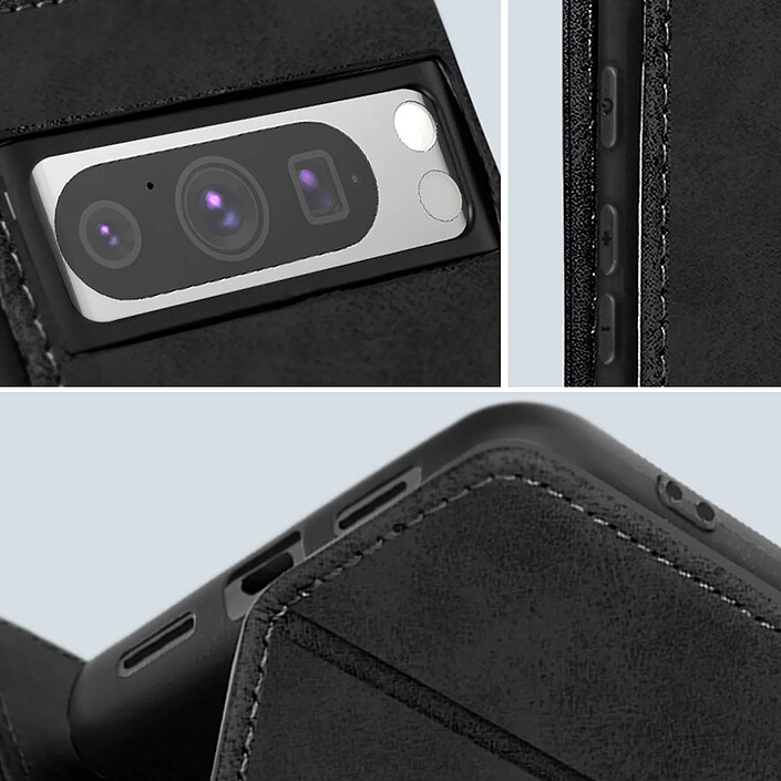 Avizar Étui pour Google Pixel 8 Pro Porte-cartes Anti-RFID Collection Precious Noir pas cher