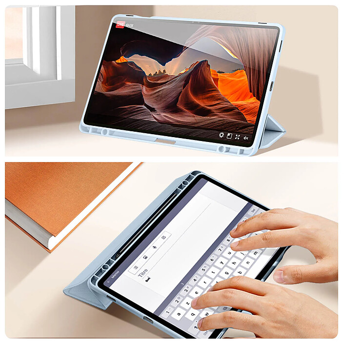 Avis Dux Ducis Étui pour Samsung Galaxy Tab S9 FE Support Clavier Vidéo Toby Bleu clair