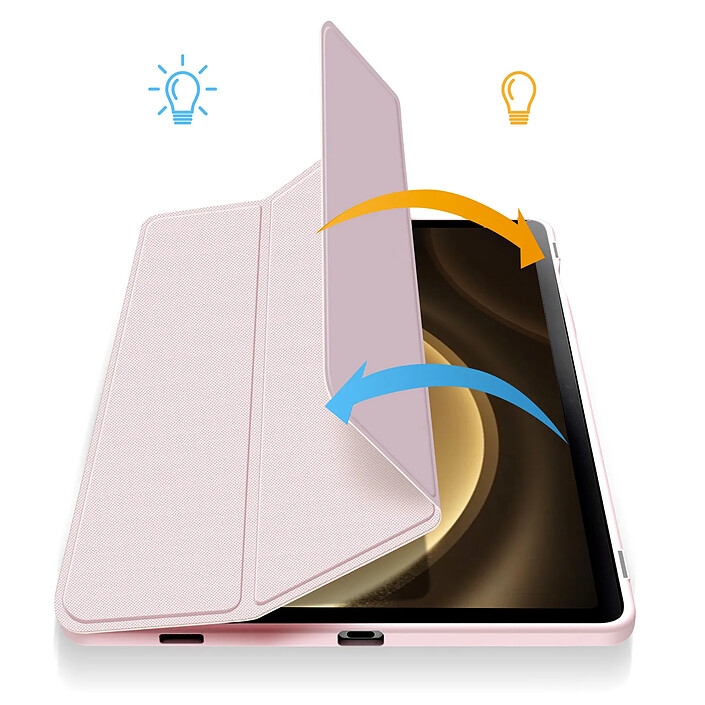 Dux Ducis Étui pour Samsung Galaxy Tab S9 FE Support Clavier Vidéo Toby Rose clair pas cher
