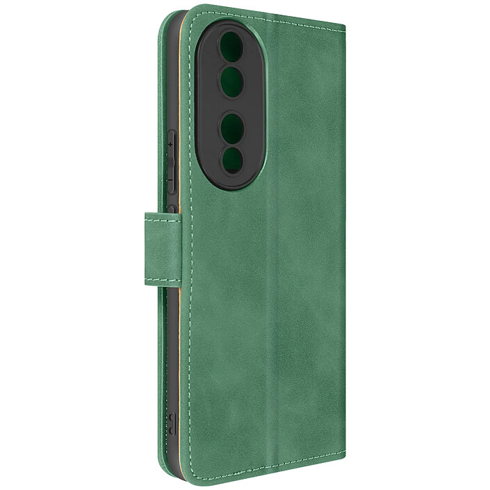 Avizar Étui pour Honor 90 Clapet Portefeuille Support Vidéo Simili Cuir Vert