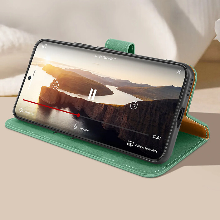 Avis Avizar Étui pour Honor 90 Clapet Portefeuille Support Vidéo Simili Cuir Vert