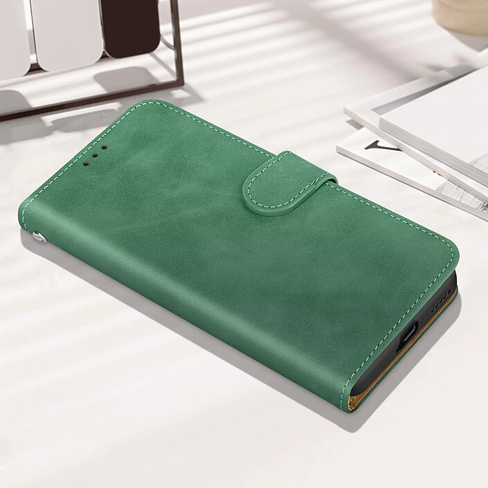 Avizar Étui pour Honor 90 Clapet Portefeuille Support Vidéo Simili Cuir Vert pas cher