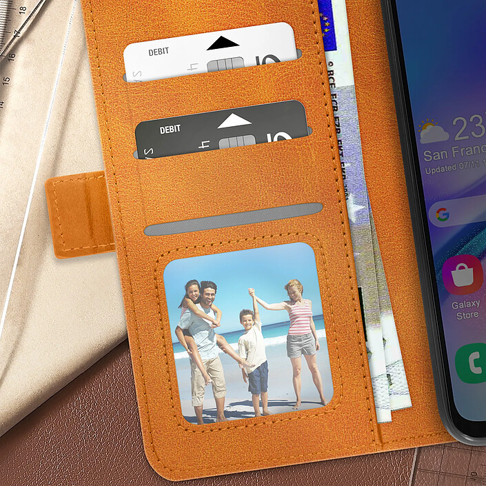 Avis Avizar Étui pour Samsung Galaxy A05s Porte-carte Support Vidéo Série Vintage Camel