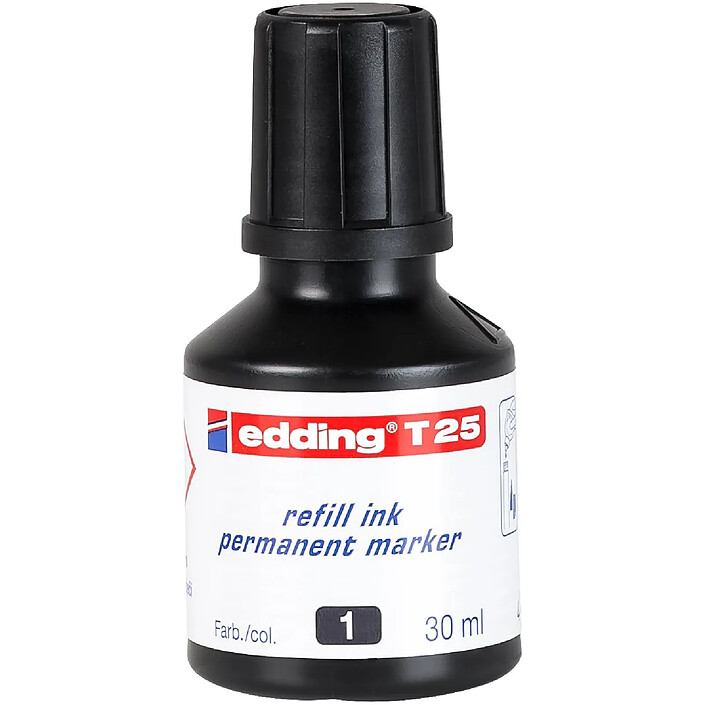 EDDING Recharge d'encre T25 pour Marqueur Permanent 30ml Noir