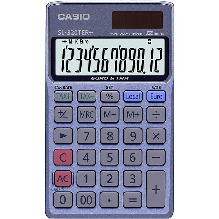 CASIO calculatrice SL-320 TER Plus, alimentation solaire ou piles