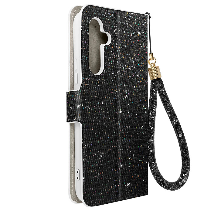 Avizar Étui pour Samsung Galaxy A34 5G Pailleté Disco Portefeuille Support vidéo