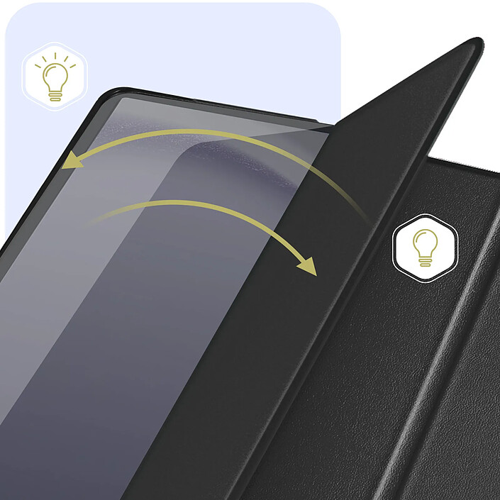 Avizar Étui pour Samsung Galaxy Tab A9 Plus Clapet Trifold Support Video et Clavier Noir pas cher