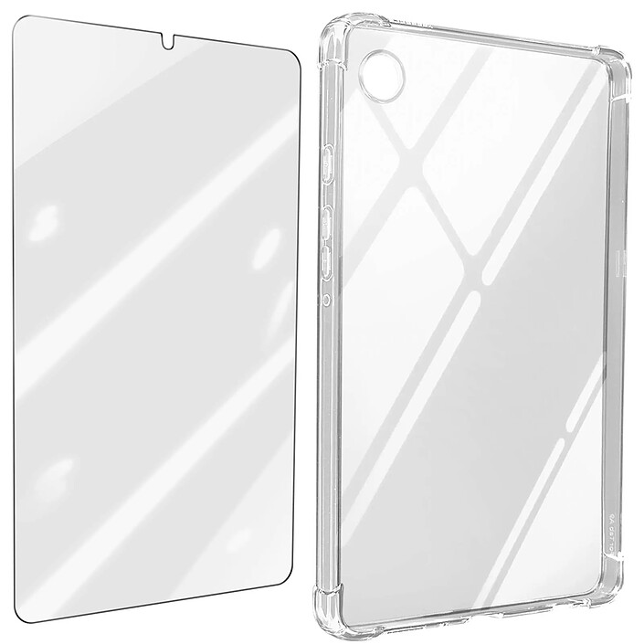 Avizar Coque pour Samsung Tab A9 Plus Silicone Antichoc et Verre Trempé Transparent
