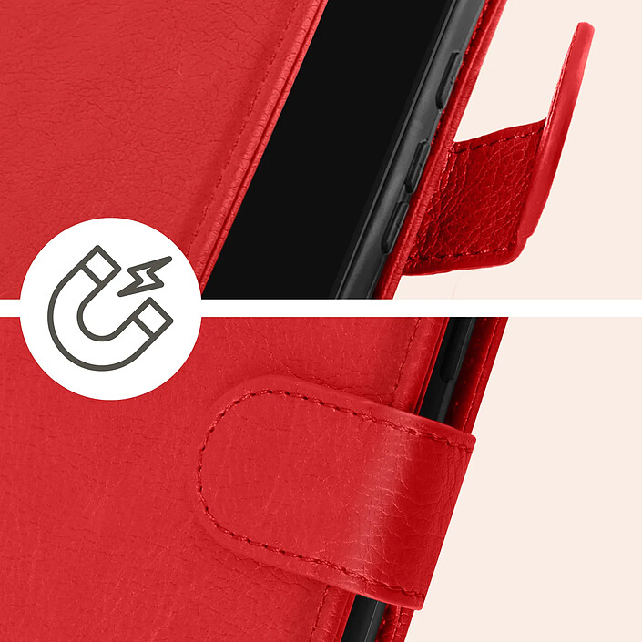 Avizar Étui pour Google Pixel 8 Pro Clapet Portefeuille Fonction Support Vidéo Rouge pas cher