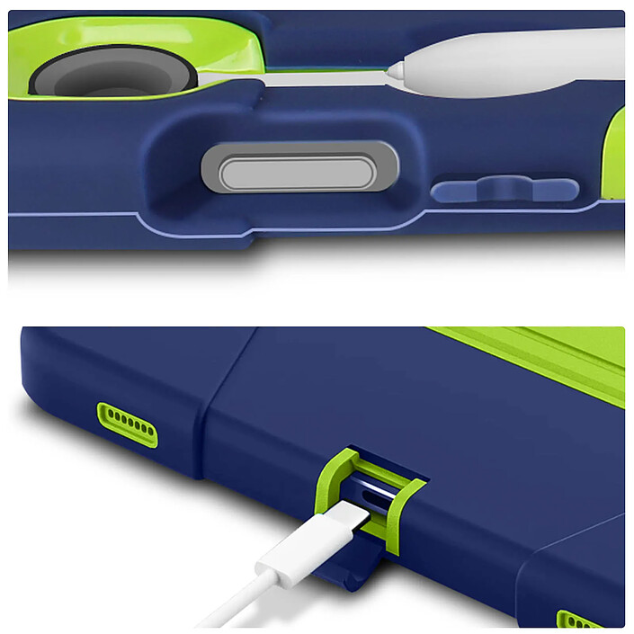 Avizar Coque pour Samsung Galaxy Tab S9 et Tab S9 FE avec Béquille Support Bleu Nuit pas cher