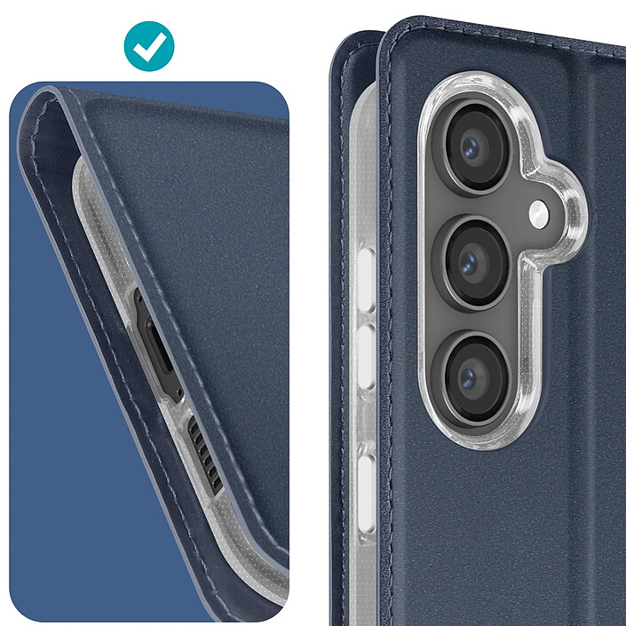 Dux Ducis Étui pour Samsung Galaxy S23 FE Porte-carte Support Vidéo Bleu nuit pas cher