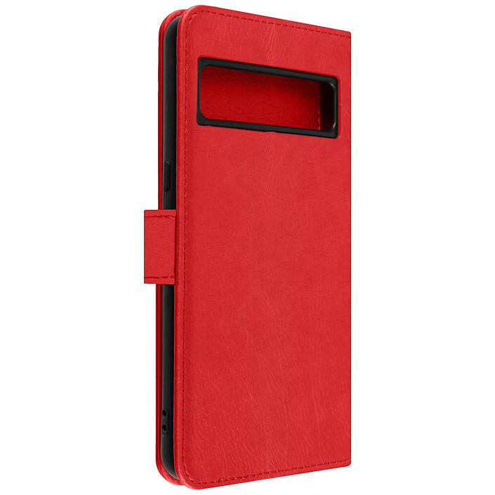 Avizar Étui pour Google Pixel 8 Pro Clapet Portefeuille Fonction Support Vidéo Rouge