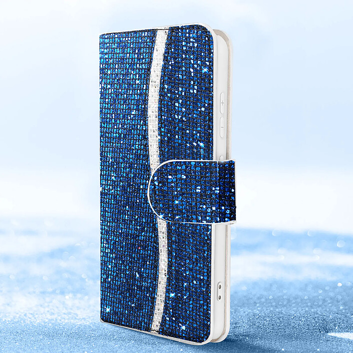 Avis Avizar Étui pour Samsung Galaxy S23 Pailleté Disco Portefeuille Support vidéo Bleu